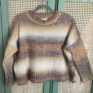 Brown Cropped Crewneck Sweater